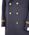 $2,000 ELEVENTY - Navy/Gold CASHMERE/Wool  Pilot/Aviator Overcoat - 42R (52EU)