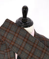ISAIA - **CUSTOM 1/1** CASHMERE Blend Gray/Rust Check Plaid Blazer  - 42XL