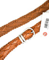 $395 ELEVENTY - Brown Premium Grade Leather Braided Belt - 38W (95 EU)