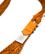 $395 ELEVENTY - Brown Premium Grade Leather Braided Belt - 38W (95 EU)