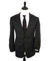 HICKEY FREEMAN - Charcoal & Cream Stripe "Milburn ii" Notch Lapel Suit - 42L