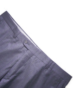 HICKEY FREEMAN - Unique BLUE / GREEN STRIPE Wool Flat Front Dress Pants - 36W