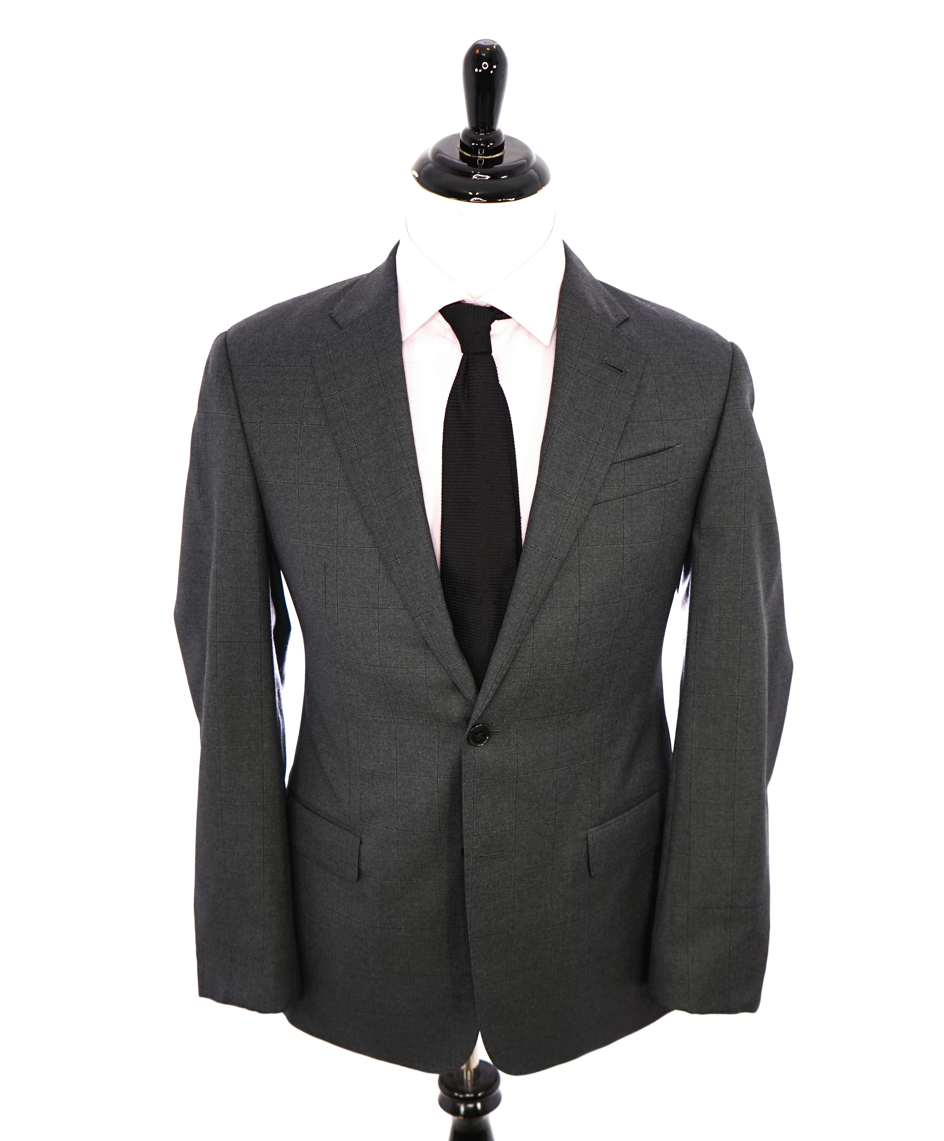 ARMANI COLLEZIONI - “G Line” Tonal Gray Windowpane Blazer - 40R