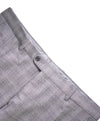 HICKEY FREEMAN - Gray Check Plaid Wool Flat Front Dress Pants - 36W