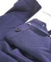 HICKEY FREEMAN - Mid Blue Check Wool Flat Front Dress Pants - 38W