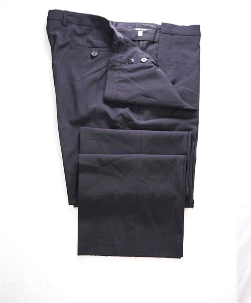 MIU MIU - Solid Black Premium Wool Blend Flat Front Dress Pants - 38W