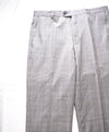 HICKEY FREEMAN -  Gray/Pink Plaid Check Wool Flat Front Dress Pants - 34W