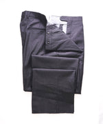 HICKEY FREEMAN -  DK Gray Micro Herringbone Wool Flat Front Dress Pants - 36W