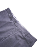HICKEY FREEMAN - Gray Shadow Check Wool Flat Front Dress Pants - 38W