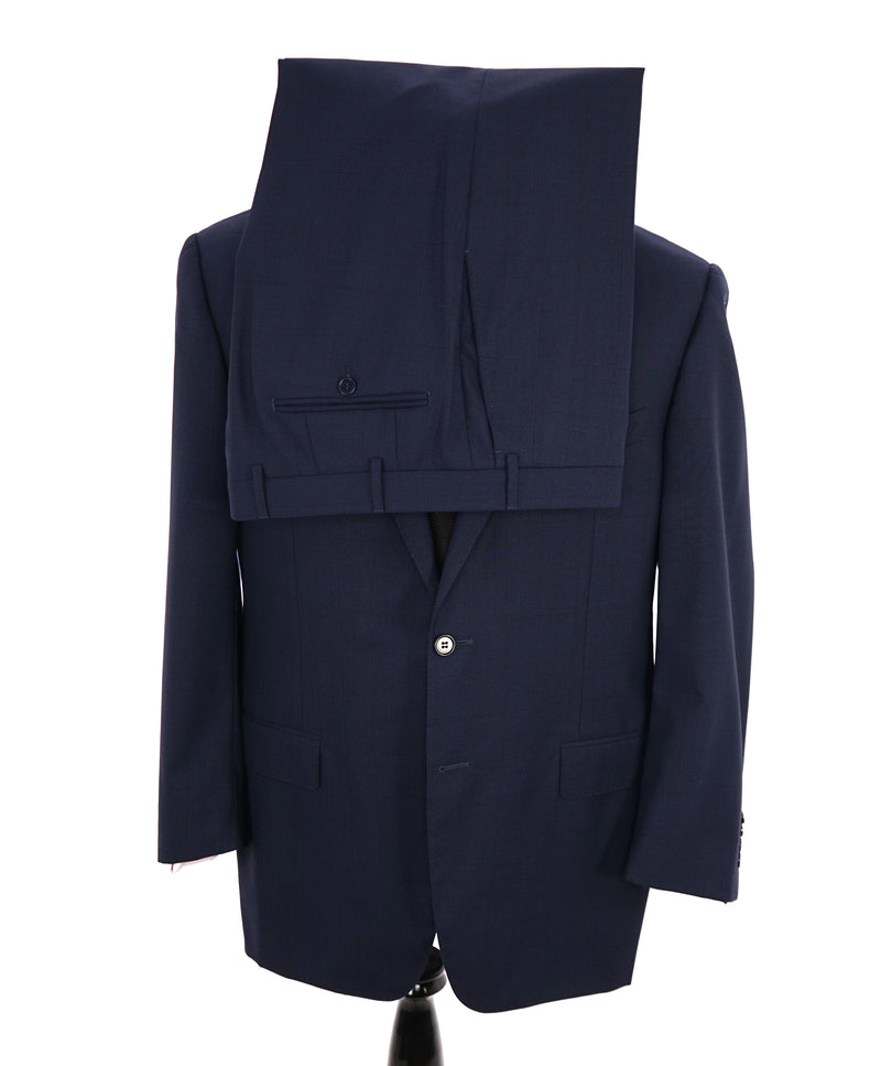 CANALI - Subtle Blue Plaid Check Notch Lapel Iconic Suit -  44R