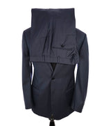 ARMANI COLLEZIONI -  "G Line" Steel Blue Solid Notch Lapel 2-Button Suit - 42R
