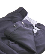 HICKEY FREEMAN - Black *CLOSET STAPLE* Wool Flat Front Dress Pants - 34W