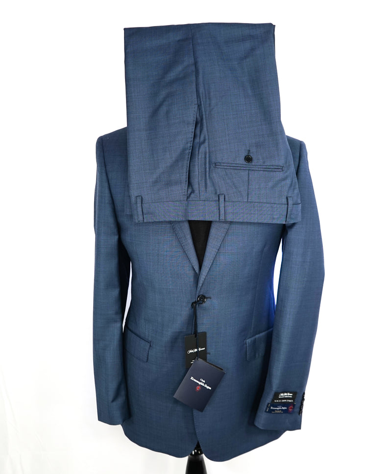 ERMENEGILDO ZEGNA - "Slim" SAKS FIFTH AVENUE Baby Blue Textured Suit - 40L