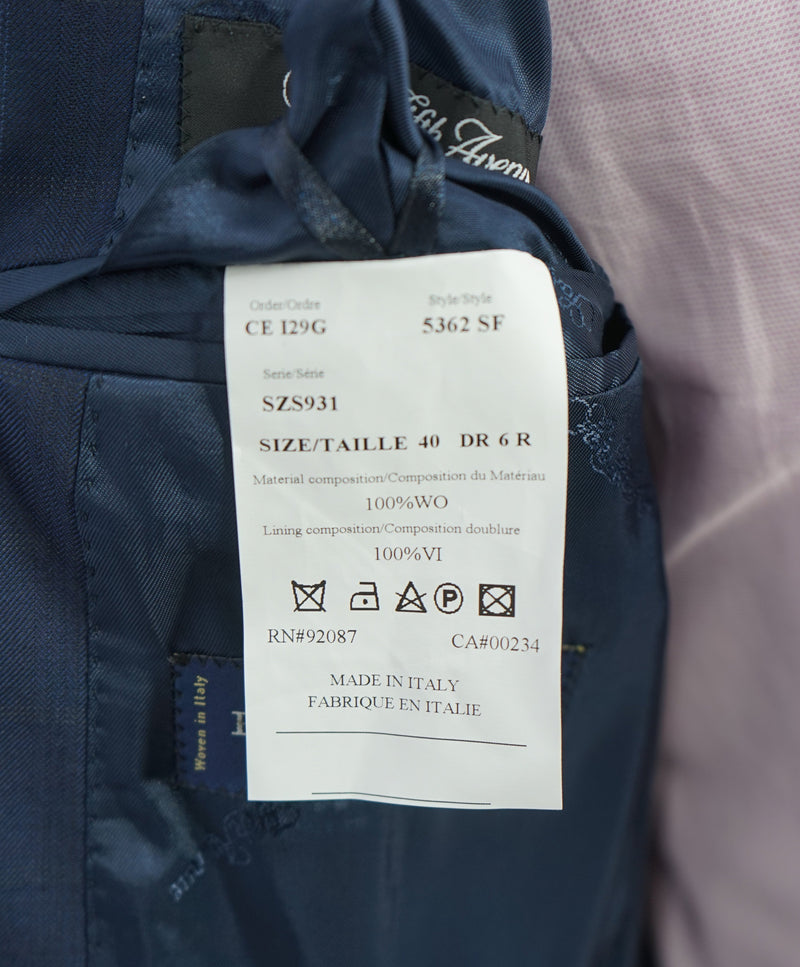 ERMENEGILDO ZEGNA - "Slim" SAKS FIFTH AVENUE Blue n' Camel Check Suit - 40R
