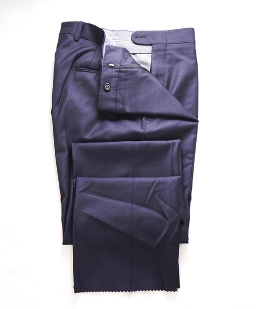 HICKEY FREEMAN - Navy *CLOSET STAPLE* Wool Flat Front Dress Pants - 40W