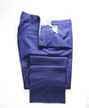 HICKEY FREEMAN -  Blue Plaid Check Wool Flat Front Dress Pants - 40W