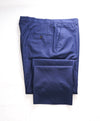HICKEY FREEMAN -  Blue Micro Houndstooth Wool Flat Front Dress Pants - 36W