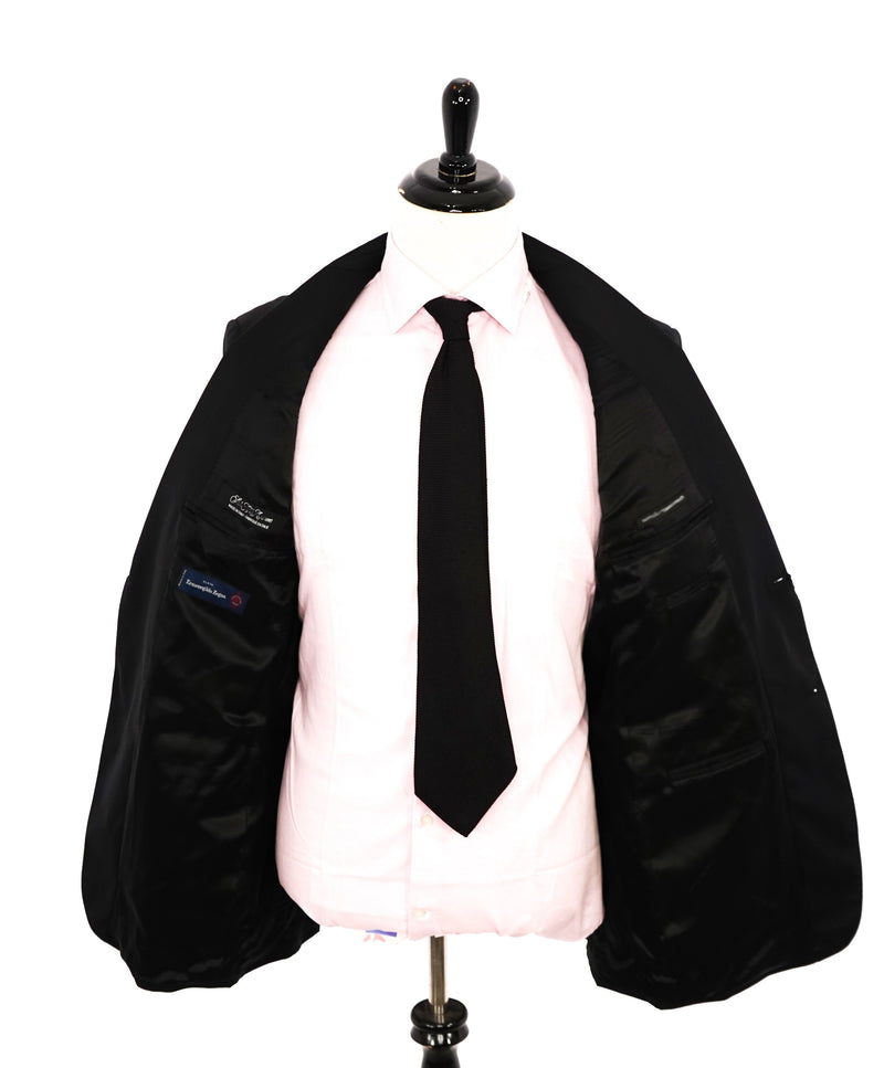 ERMENEGILDO ZEGNA - By SAKS FIFTH AVENUE SILK BLEND "Classic" Black Suit - 46L