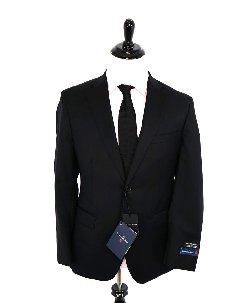 ERMENEGILDO ZEGNA - By SAKS FIFTH AVENUE SILK BLEND "Tailored" Black Suit - 44S