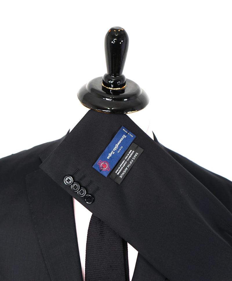ERMENEGILDO ZEGNA - By SAKS FIFTH AVENUE SILK BLEND "Tailored" Black Suit - 40R
