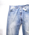 ELEVENTY - "Baggy" Premium Blue Jeans W Logo Details & Weathered Details - 34W