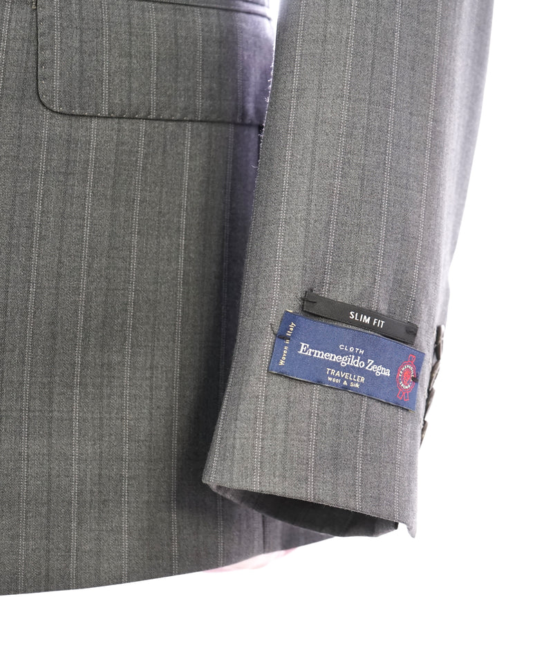 ERMENEGILDO ZEGNA - By SAKS FIFTH AVENUE "SLIM" SILK Stripe Suit - 42L