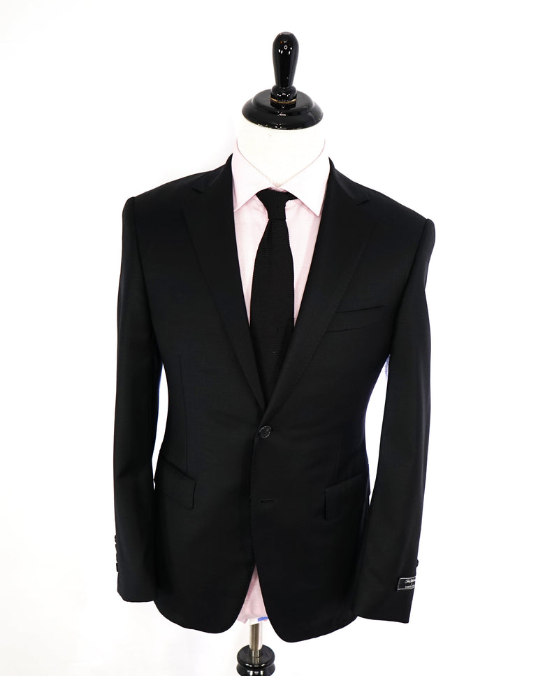 SAMUELSOHN - SAKS 5TH AVE Super 120's Wool "SB YARDLEY" Solid Black Suit - 46L