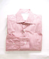 $395 ELEVENTY - Red/White *Wide Spread Collar* Narrow Stripe Dress Shirt - M