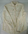 $495 ELEVENTY - Ivory *Wide Spread Collar* Western Snap Front Texas Shirt - M