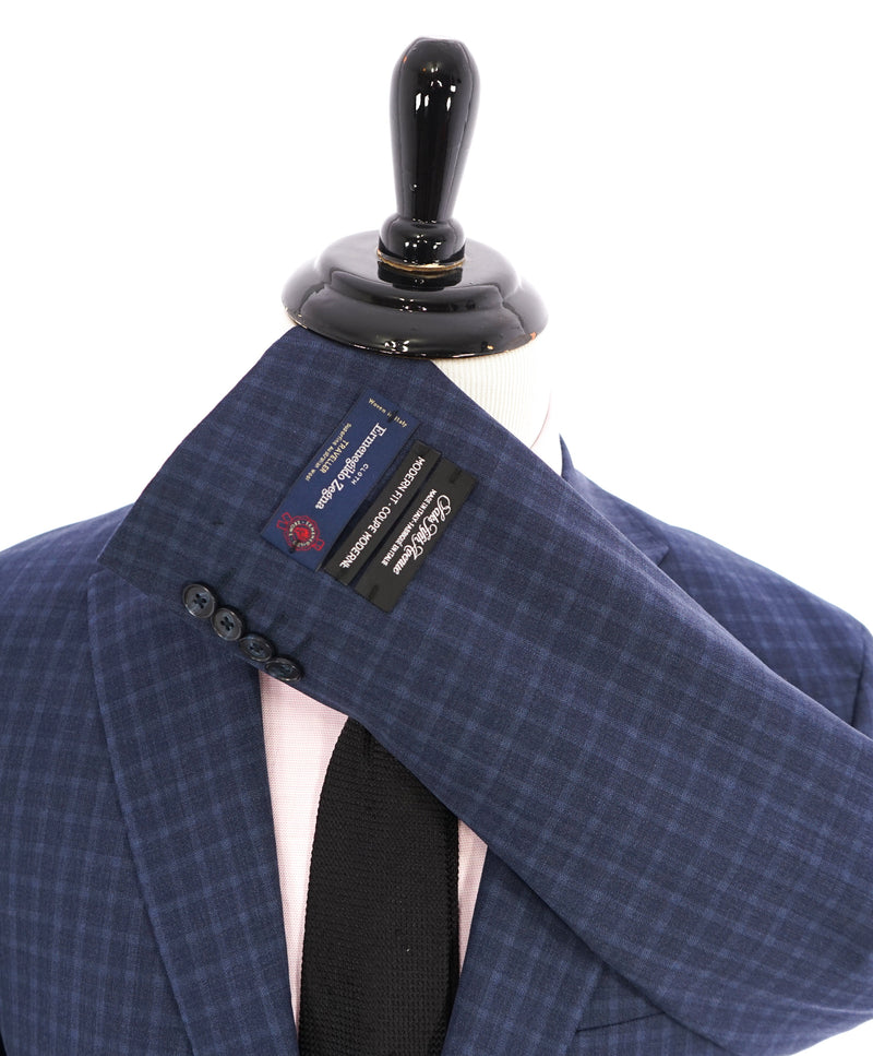 ERMENEGILDO ZEGNA - By SAKS FIFTH AVENUE "Modern" Blue BOLD Check Suit - 38S