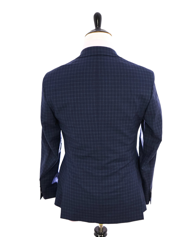 ERMENEGILDO ZEGNA - By SAKS FIFTH AVENUE "Modern" Blue BOLD Check Suit - 38S