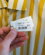 $395 ELEVENTY - Yellow/White *Wide Spread Collar* Broad Stripe Dress Shirt - M