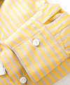 $395 ELEVENTY - Yellow/Taupe *Wide Spread Collar* Button Down Dress Shirt - M