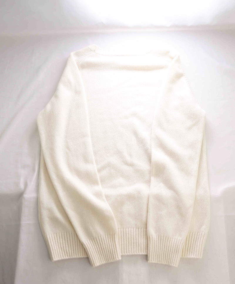 $745 ELEVENTY - *PURE CASHMERE* White Crewneck Sweater - M