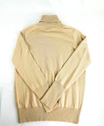 $595 ELEVENTY - Camel Wide Ribbed *PLATINUM* Wool Turtleneck Sweater - L