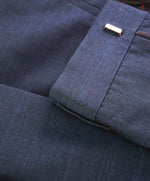 HUGO BOSS - TEAL Blue Green "Wool Cotton" Flat Front Dress Pants - 33W