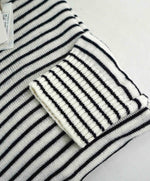 $495 ELEVENTY - Ivory / Navy Stripe Crewneck Wool Sweater - M