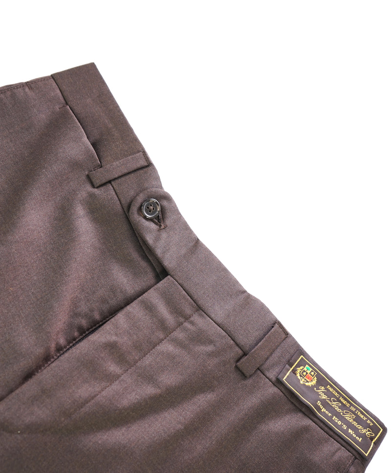 LORO PIANA For SAKS 5TH AVE “Super 150's Wool” Brown Flat Front Pants - 30W