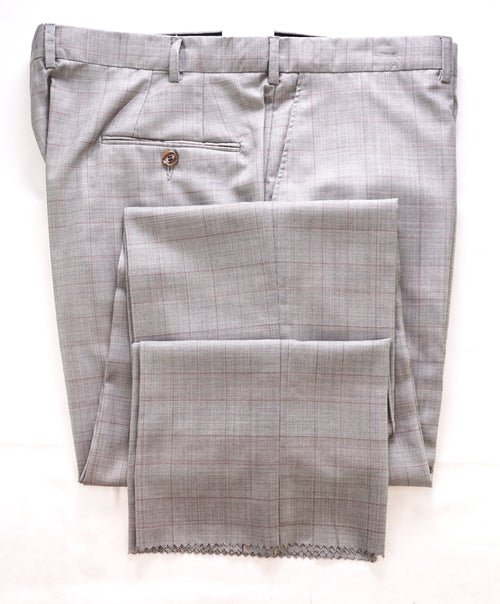 HICKEY FREEMAN - Prince Of Wales Check Black/White/Red Silk Blend Pants - 42W