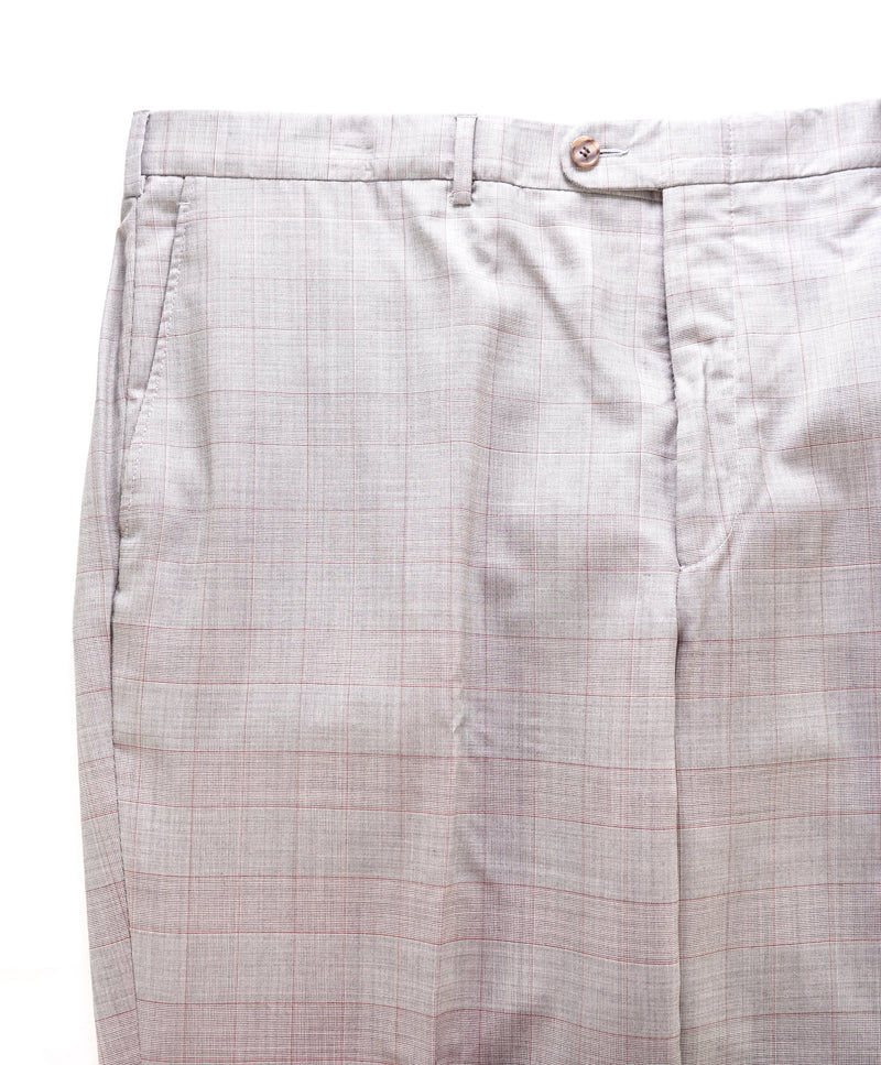 HICKEY FREEMAN - Prince Of Wales Check Black/White/Red Silk Blend Pants - 40W