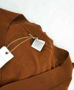 $795 ELEVENTY - Rust Brown MOP Engraved Pure Wool Cardigan Sweater - M