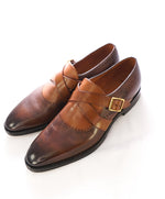 BALLY - “SCRIBE” Goodyear Welt Brown Hand Made Monk Strap Loafers - 8.5