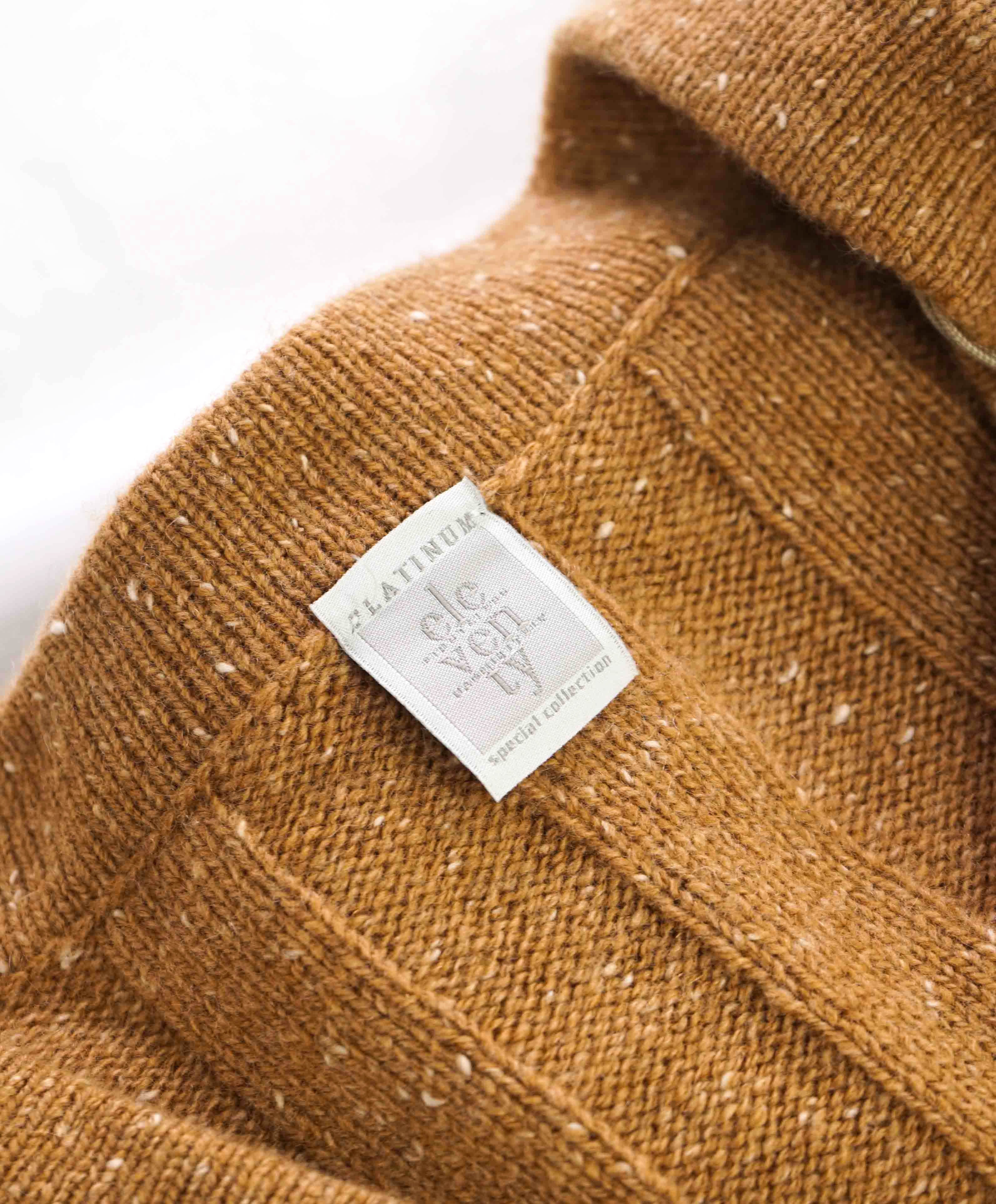 $845 ELEVENTY - *PURE CASHMERE* Brown Fleck MOP Cardigan Sweater - M