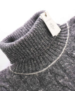$595 ELEVENTY - *PLATINUM* Gray Cable Knit Turtleneck Sweater - XL
