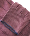 $445 ELEVENTY - Ribbed Burgundy Wool Navy Tipped Crewneck Sweater - XXL