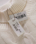 $1,095 ELEVENTY - *PURE CASHMERE* White Cable Knit Turtleneck Sweater - XXL