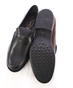 TOD’S - “Boston” Black Logo Embossed Vamp Penny Loafers - 8 US