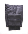 HICKEY FREEMAN - Tonal Gray Windowpane Wool Flat Front Dress Pants - 36W