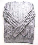 $595 ELEVENTY - *WOOL* Gray Melange CABLE KNIT Ribbed Sweater - XXL