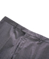 HICKEY FREEMAN - Tonal Gray Windowpane Wool Flat Front Dress Pants - 36W